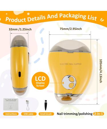 Electric Nail Clipper 3 Speeds Levels Electric Nail Trimmer with Nail Clip Storage Rechargeable Automatic Nail Clipper Portable Electric Fingernail Cutter Safety Fingernail Trimmer for Adult K(orange) - Buy Online on GoSupps.com