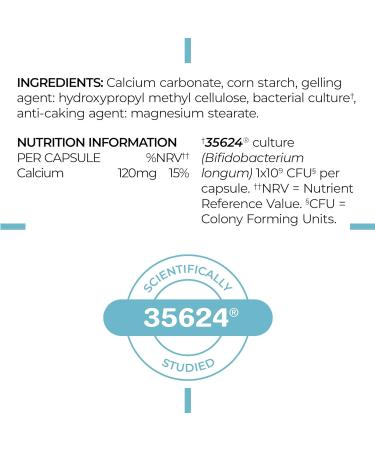 Alflorex Plus Calcium Probiotics - Bifidobacterium Longum 35624 Strain - 30 Capsules, No Refrigeration Needed - Buy Online on GoSupps.com