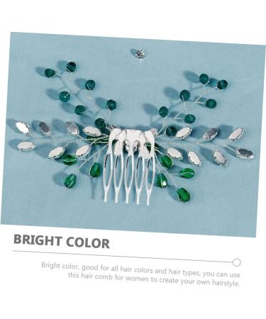 Didiseaon Green Hair Comb for Girls Formal Hair Accessories for Women Bridal Hair Clips Rhinestone Hair Combs Hair Accessories for Girls Hair Topper Bride Crystal Simple Decorate - Buy Online on GoSupps.com