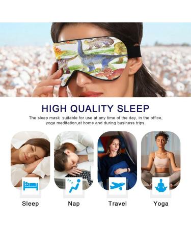 WELLDAY Sleep Mask Wildlife Dinosaurs Night Eye Shade Cover Soft Comfort Blindfold Blockout Light Adjustable Strap for Men Women - Buy Online on GoSupps.com