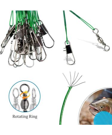 High-Quality Stainless Steel Fishing Line - 100-Piece Leader Wire with Rotating Snaps for Ultimate Fishing Performance - Buy Online on GoSupps.com