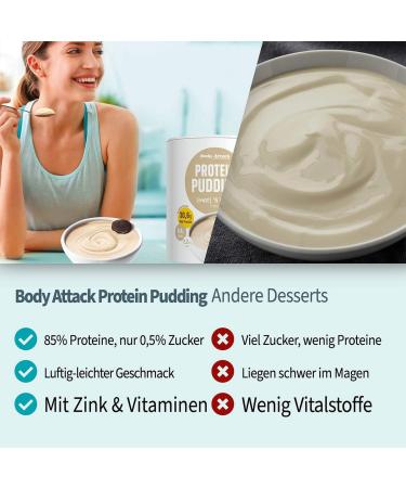 Body Attack Protein Pudding Vanilla - High Protein Snack 210g Pack - International Shipping Available - Buy Online on GoSupps.com