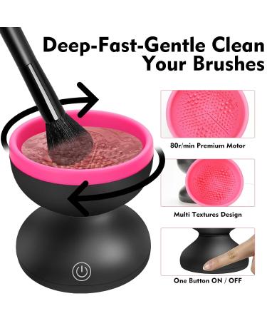 Portable Electric Makeup Brush Cleaner Machine - Automatic Spinner Tool for All Size Brushes - Cleans and Dries Brushes Quickly - Ideal Gift for Women, Girlfriend, Wife, Mom, Daughter (Black) - Buy Online on GoSupps.com