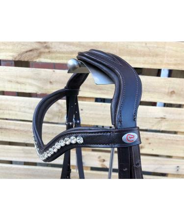Countrypride ANATOMICAL BRIDLE ABRAM DIAMANTE BROWBAND WITH ANTI SLIP RUBBER REINS BLACK & BROWN Black Pony - Buy Online on GoSupps.com