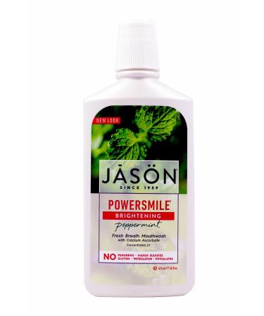JASON PowerSmile Brightening Peppermint Mouthwash 16 Ounce Bottles (Pack of 3) 16 Fl Oz (Pack of 3)