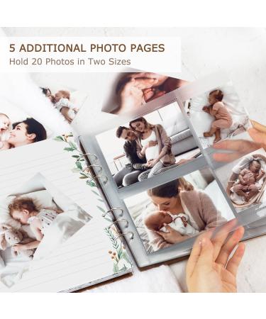 Creawoo Wooden Baby Memory Book Milestone Pregnancy Journal Book Baby's First 5 Years Record Book Diary for Expecting Mums Dads New Parents Baby Photo Album Scrapbook Baby Shower Keepsake Gift - Buy Online on GoSupps.com