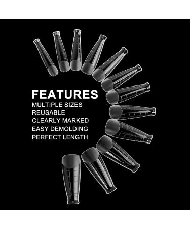 C12rtive Pack of 120 Dual Nail Shapes T-shaped Extension Poly Nail Gel Nail Shapes Full Coverage Reusable Nail Shapes 12 Sizes for Nail Art Design Salon and DIY Mould-4 - Buy Online on GoSupps.com