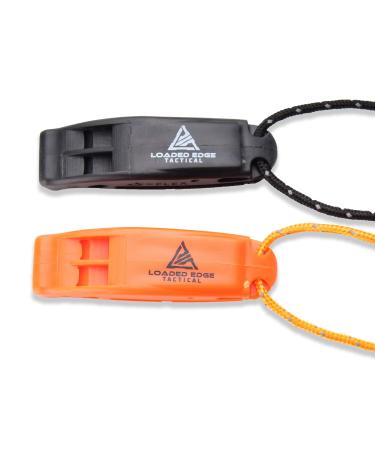 Safety Survival Whistle  Emergency Running Whistles with Lanyard (2 Pack) - Extra Loud - Perfect for Hiking, Boating, Camping, Hunting, Biking & More  U.S. Veteran Owned Company