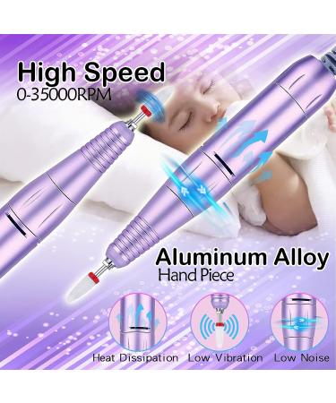 SKYUV Portable Electric Nail Drill Machine | 35000rpm Cordless Rechargeable Efile Kit for Acrylic Nails | Professional Manicure Tools - Buy Online on GoSupps.com