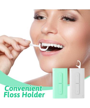 Portable Dental Box Set - 2 Refillable Holder Boxes with 10 Dental Floss Picks | Travel & Home Hygiene Solution - Buy Online on GoSupps.com