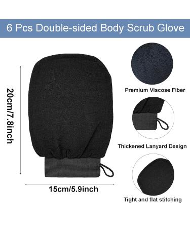 KEYRI Exfoliating Peeling Gloves 6 Pack for Women | Remove Dead Skin & Achieve Smooth Skin Perfect for Bathing & Showering (Black) - Buy Online on GoSupps.com