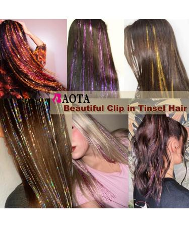 6Pcs Mix Color Hair Tinsel Clip in Kit - Sparkle Glitter Extensions for Women, Girls, Kids - Festival Party Dazzle Accessories - Buy Online on GoSupps.com