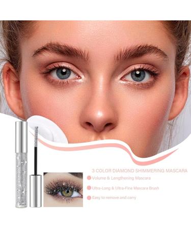  Qkbuza 3 Pieces Glitter Eyeshadow Mascara Glitter Eyelash Mascara Glittering Volumizing Mascara Volume and Length Long Lasting Glittering Waterproof Curl - Buy Online on GoSupps.com