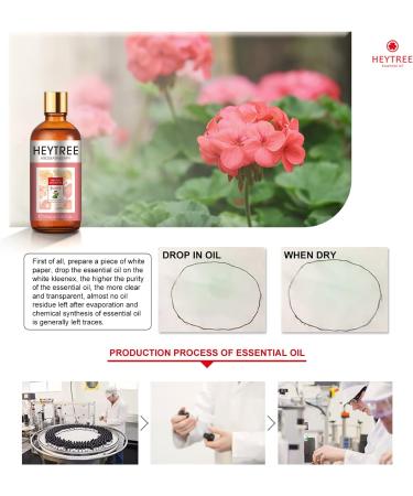 HEYTREE Geranium Essential Oil 100ml - 100% Pure Natural Oil for Diffuser, Aromatherapy, Candle Making - Pack of 1 - Buy Online on GoSupps.com
