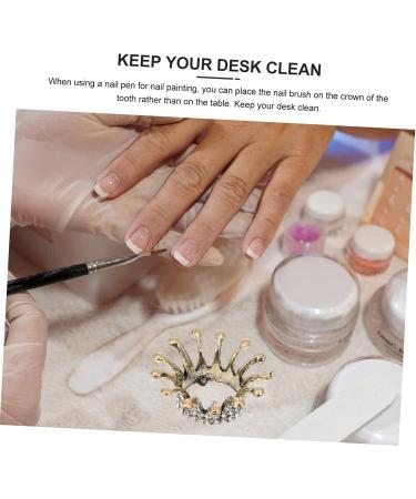 MAGICLULU Pen Nail Pen Holder liquid dappen dish nail art dish bowl nail liquid powder dish dotting pen holder powder dappen dish crystal holder Nail Art Pen Holder alloy crystal bowl Art 4x1.5cm As Shown 1 - Buy Online on GoSupps.com