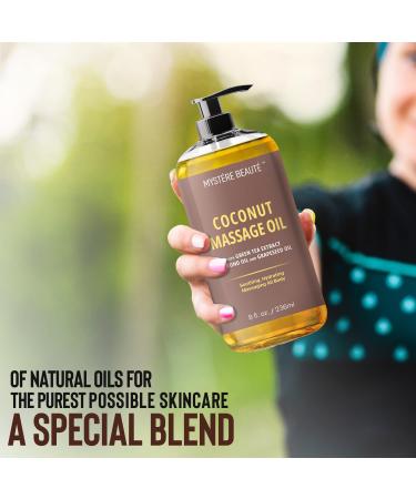 Coconut Massage Oil - Therapeutic Skin Hydrating & Revitalizing Oil for Massage Therapy | Soothing Relief & Aromatherapy - 8 fl oz - Buy Online on GoSupps.com
