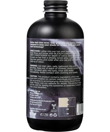 Bleach London Fade to Grey Shampoo 250ml - Vegan & PETA-Approved Toning Formula for Blonde & Grey Hair - Neutralizes Unwanted Warmth - Paraben-Free - Buy Online on GoSupps.com