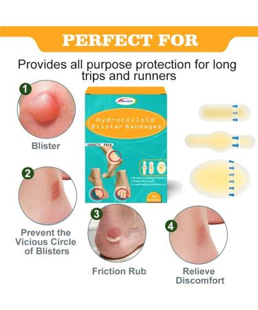 HEIMEABI Hydrocolloid Bandages - Waterproof Blister Pads for Heels, Acne Prevention & Skin Care - One Size - Buy Online on GoSupps.com