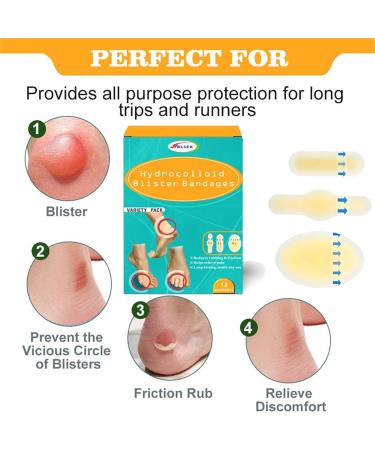 Hydrocolloid Bandages for Blister Prevention and Acne Removal - Waterproof Tape for Feet - Cellulite Remover - One Size - Buy Online on GoSupps.com