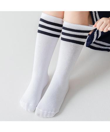 DRESHOW BQUBO Kids Toddler Soccer Socks - White/Black Stripe, 3-6 Years - Buy Online on GoSupps.com