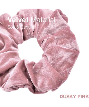 2PCS Large Velvet Hair Scrunchies in Dusky Pink for Women, Girls, and Kids - Buy Online on GoSupps.com