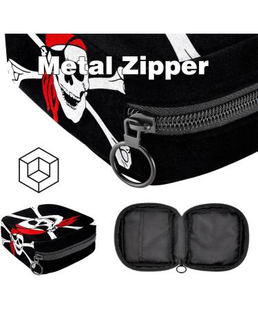 Shop Women s Band Storage Bag & Menstrual Cup Pocket - Travel Makeup Organizer | Big Capacity & Fun Pirate Skull Design - Buy Online on GoSupps.com