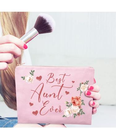 Best Aunt Ever Gifts - Niece's Birthday Surprise | Aunt Cosmetic Bag & Compact Mirror - Buy Online on GoSupps.com