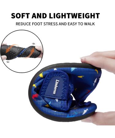 Limberun Kids Water Shoes - Quick-Dry Aqua Sports Barefoot Shoes for Boys and Girls | Non Slip Pool Beach Socks for Toddler Shoe 11-11.5 | Lightweight Shark-blue Design - Buy Online on GoSupps.com