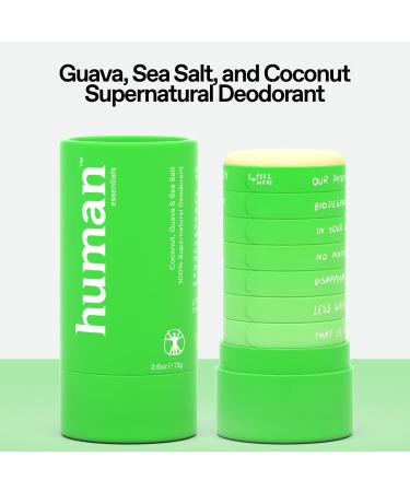 Natural Essential Deodorant for Men & Women | 48 Hour Odor Control | Coconut Guava & Sea Salt | Aluminum-Free & Plastic-Free - Buy Online on GoSupps.com