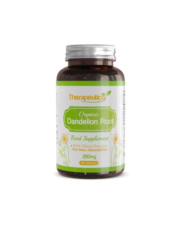 Organic Dandelion Root Capsules with Black Pepper | 60 Vegan Capsules | Maximum Absorption | No Preservatives | Made in UK