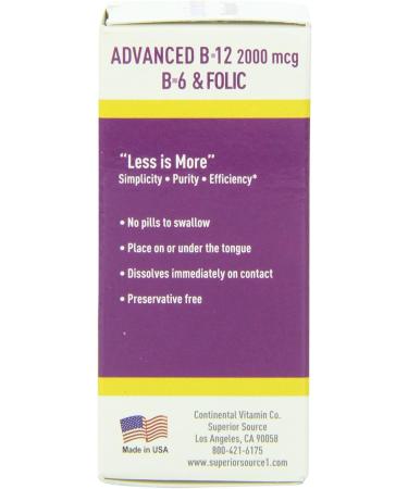 Superior Source No Shot B12 B6 Folic Acid Multivitamin 60ct - 2000mcg 2mg 600mcg - Buy Online on GoSupps.com