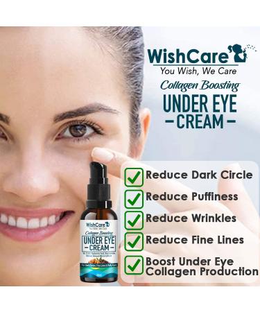 Buy Wish.Care Collagen Boosting Under Eye Cream - Dark Circles & Wrinkles Solution with Caffeine Almond Milk Vitamin C & E Hyaluronic Acid Retinol - 30ml - Buy Online on GoSupps.com