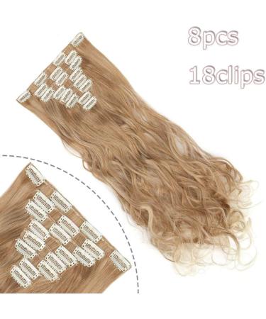 Silk-co Clip in Hair Extensions - 24 Inch Curly Ombre Hairpiece, Ash to Bleach Blond, Full Head 8 Pieces 18 Clips - Buy Online on GoSupps.com