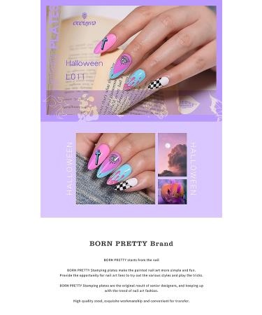 Halloween Nail Stamping Plate Set - Skull, Bat, Witch, Spider, Pumpkin, Blood Design - Buy Online on GoSupps.com