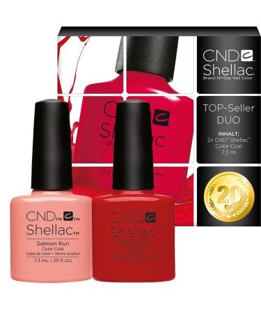 CND Shellac UV/LED Power Polish Salmon Run/Lobster Roll 7.3 ml - Pack of 2 Salmon Run/Lobster Roll 7.3 ml (Pack of 2)