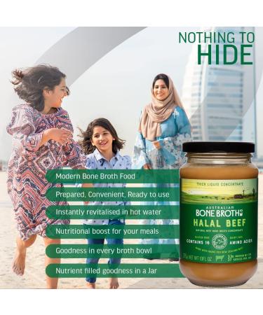 Premium Halal Beef Bone Broth Concentrate - New Zealand Grass-Fed Beef - 13 FLOZ - Instant Gut Health Beverage - Buy Online on GoSupps.com