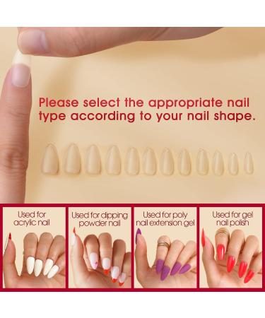 Rosalind Short Almond Nail Tips Set - 510 Pack Full Cover Soft Gel Nail Tips for Geln gel - No-File Matt Mandel Fake Nails - 15 Sizes in Box - Buy Online on GoSupps.com