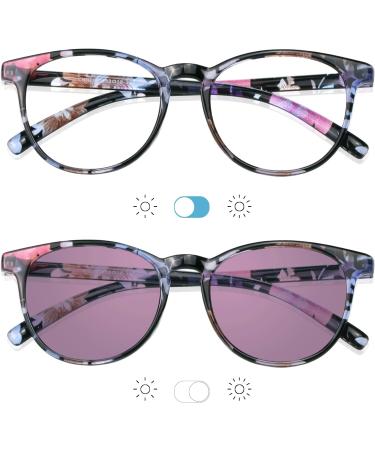 YEIN Blue Light Blocking Glasses - Photochromic Pink Sunglasses for Women | Anti Eyestrain Gaming & TV Glasses | Stylish Anti Glare 04-1401 Pinkfloral - Buy Online on GoSupps.com