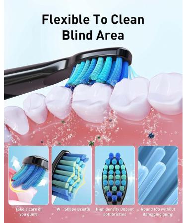 FamiHealth Rechargeable Electric Sonic Toothbrush for Adults - 5 Modes, 10 Heads, Black - Buy Online on GoSupps.com