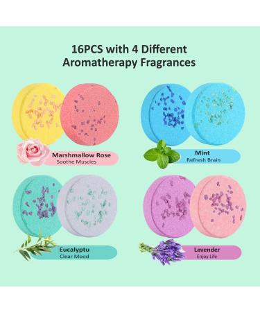 Shower Steamers Aromatherapy Gift Set - 16PCs Shower Bombs for Stress Relief & Relaxation - Ideal Gift for Women and Men - Perfect for Her Birthday, Mother's Day, Christmas - Green Scents - Buy Online on GoSupps.com