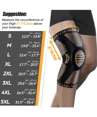 NEENCA Copper Knee Brace with Gel Pad & Stabilizers - Large Size for Knee Pain Relief - Buy Online on GoSupps.com
