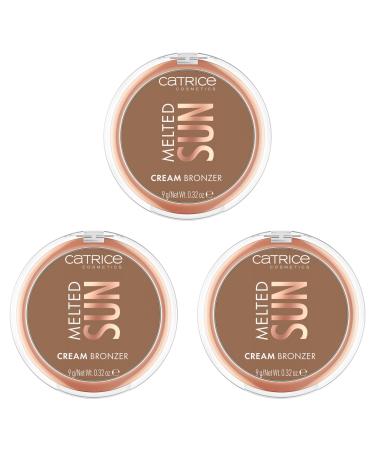 Catrice Melted Sun Cream Bronzer No. 030 brown defined immediate result natural matt vegan oil -free without perfume without alcohol 3x9g) 030 Pretty Tanned 9 g (3 Pack)