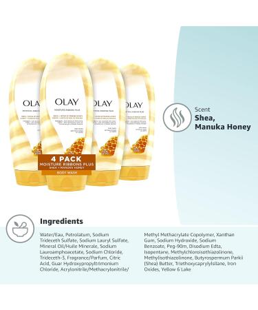 Olay Moisture Ribbons Plus Shea & Manuka Honey Body Wash 18 fl oz - Pack of 4 - Buy Online on GoSupps.com