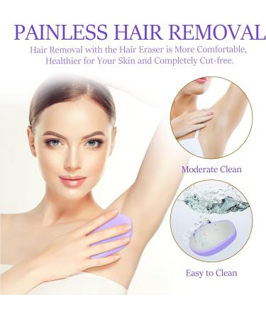 Crystal Hair Eraser for Hair Removal UQQU Crystal Hair Remover for Men and Women Magic Crystal Hair Remover with Gentle Skin Exfoliation Reusable Easy to Use Works On All Body Parts - Purple - Buy Online on GoSupps.com