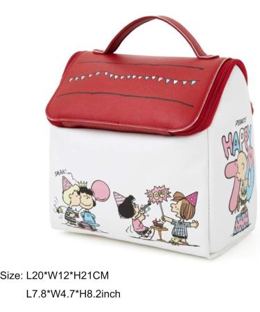 Finex Snoopy Portable Cosmetic Bag - Multifunctional Makeup Organizer & Storage Case for Travel | Double Zippers White (Snoopy House) - Buy Online on GoSupps.com