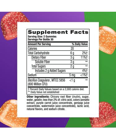 Vitafusion Fiber Well + Probiotics Gummies for Adults - 60 Count - Buy Online on GoSupps.com