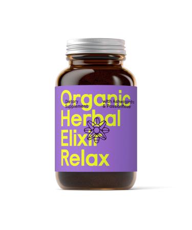 Symbeeosis Organic Herbal Elixir Relax with Ashwagandha and Passiflora for Stress Relief & Better Sleep - 100g