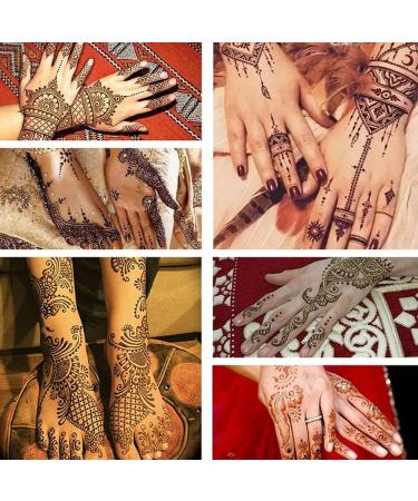 PPVWEY 18 Sheets Henna Tattoo Stencil Kit - Temporary Airbrush and Glitter Tattoo Stencils for Women and Girls - Body Art and Face Paint (Black 1) - Buy Online on GoSupps.com