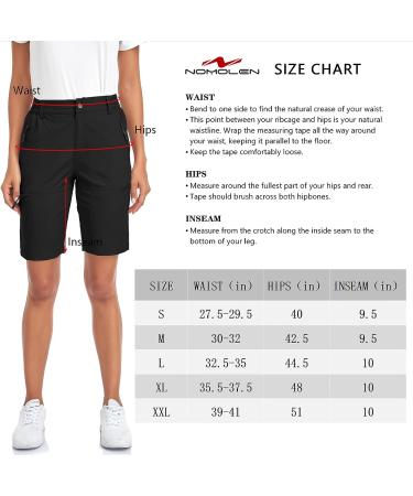 Nomolen Women's 10 Hiking Shorts - Quick Dry Lightweight Cargo Shorts for Outdoor Activities - Black (Large) - Buy Online on GoSupps.com