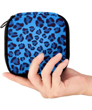 GIAPB Period Bag Sanitary Napkin Storage and Makeup Pouch - Blue Leopard Skin Color - Buy Online on GoSupps.com